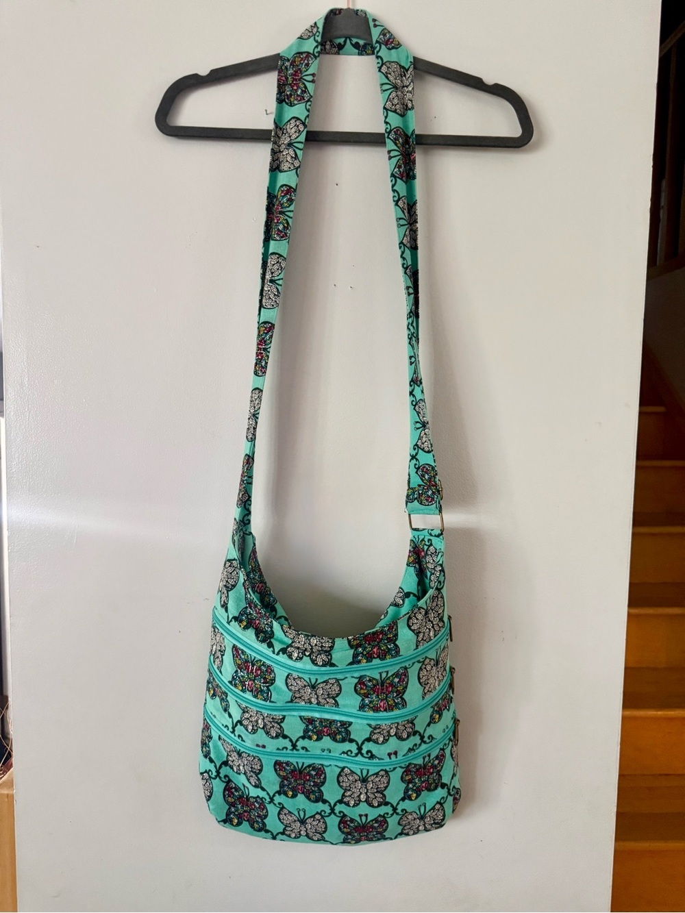 Biizy Bags Turquoise Butterfly Dreams Sling Satchel Crossbody Purse
